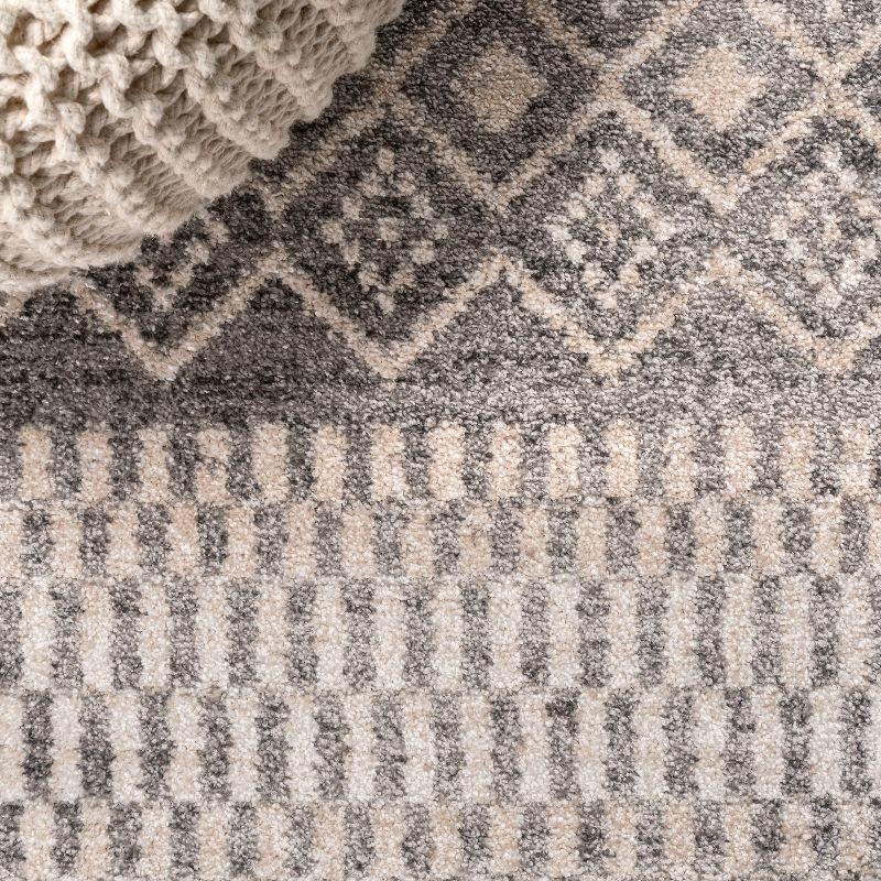 2'x8' Ifrane Berber Geometric Stripe Runner Rug, Gray/Cream - JONATHAN Y