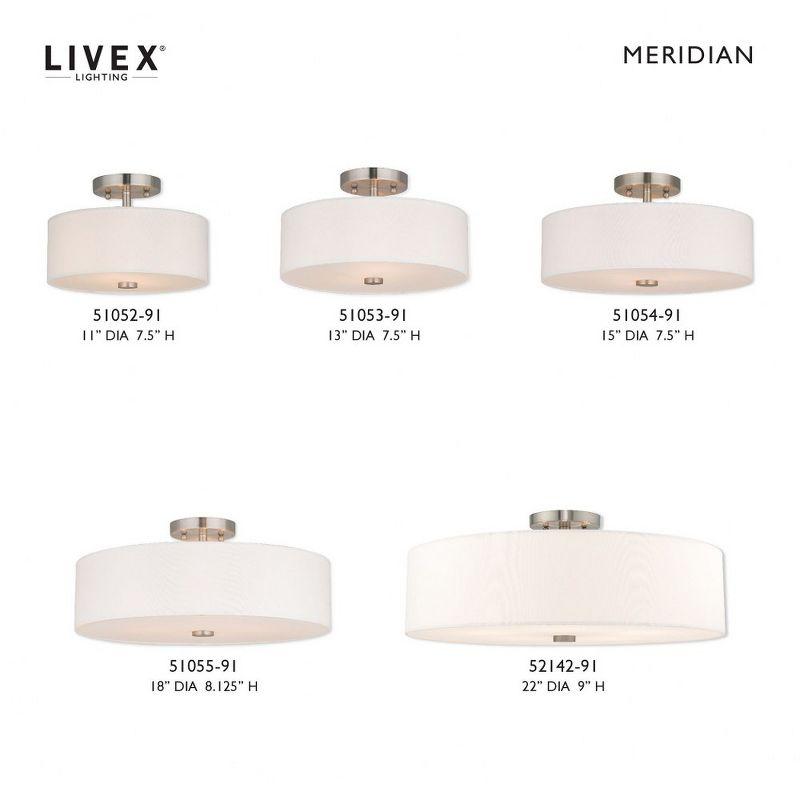 Livex Lighting Meridian 5 - Light Semi-Flush Mount in  Brushed Nickel