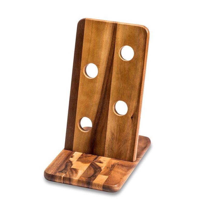 Acacia Wood Vertical Floating 4-Bottle Wine Holder