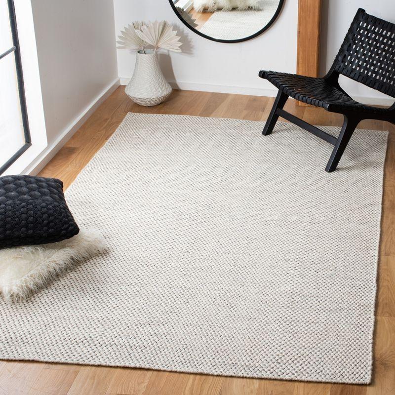 Ivory Flat Woven Handmade Wool 4' x 6' Area Rug