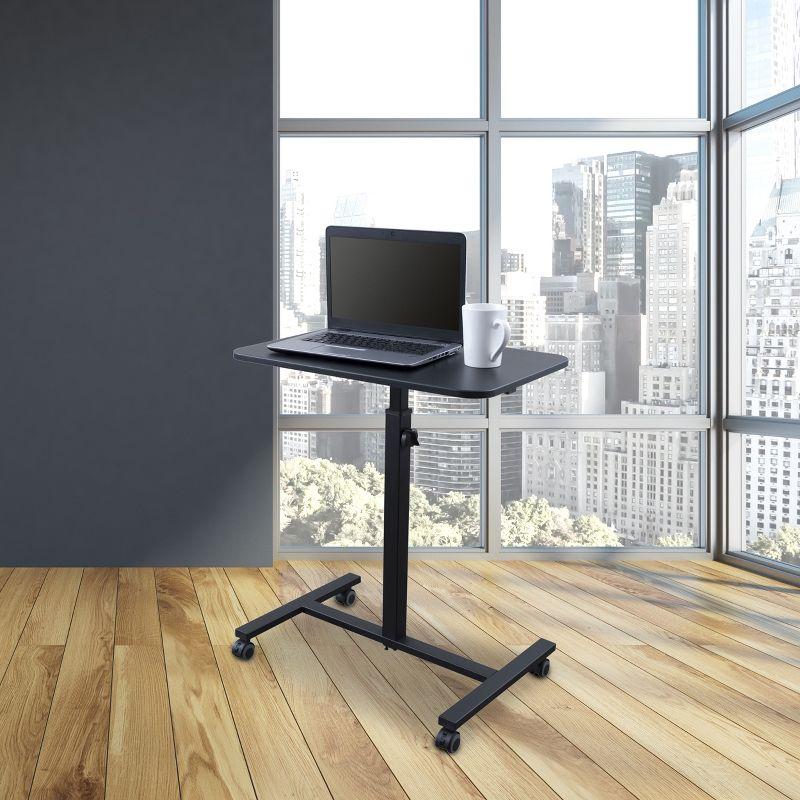 Black Adjustable Height Standing Desk Converter with Metal Frame