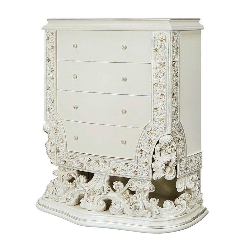 Acme Furniture 52" Adara Decorative Storage Drawer Antique White Finish: 5-Drawer Wood Composite, No Assembly Required