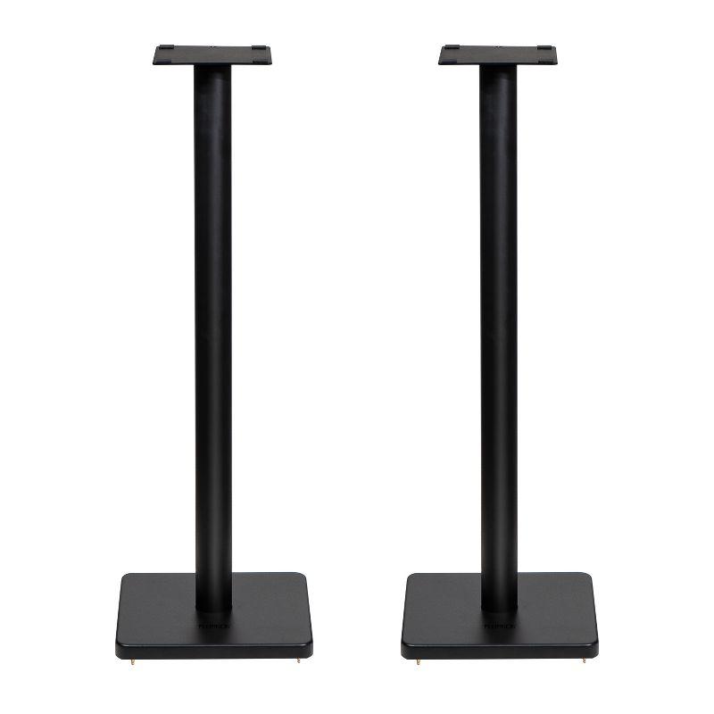 Matte Black Adjustable Floor Speaker Stands with Cable Management