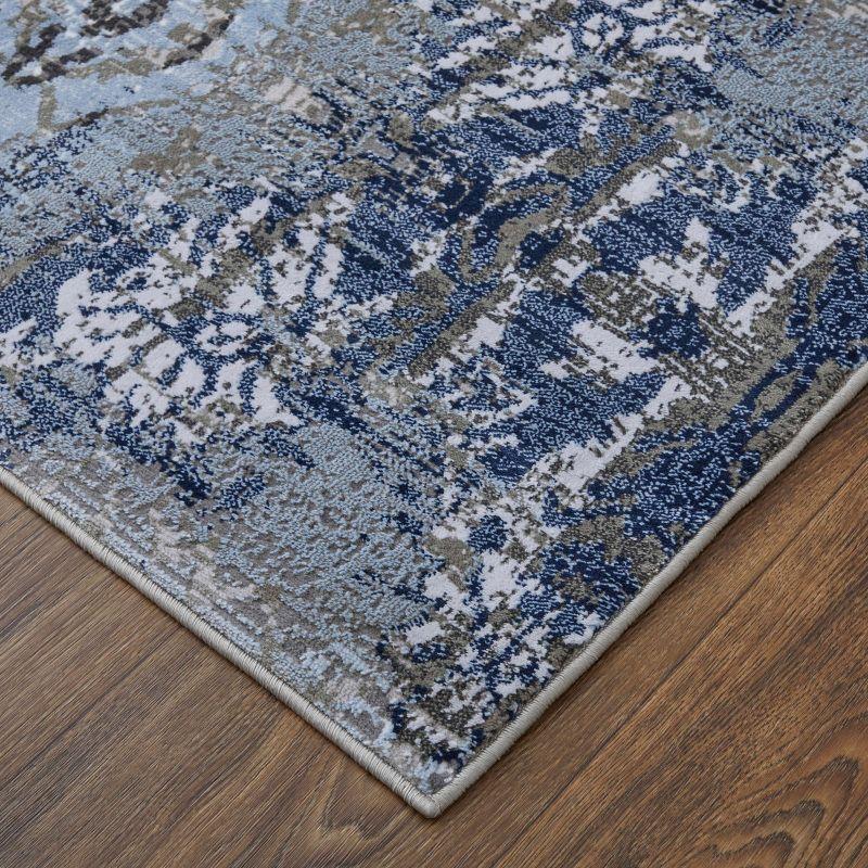 Gaspar Modern Damask Blue/Gray/Taupe Area Rug