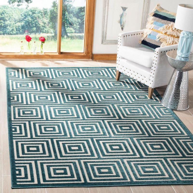 Cottage COT941 Loomed Indoor Area Rug - Cream/Turquoise - 8'x11'2" - Safavieh