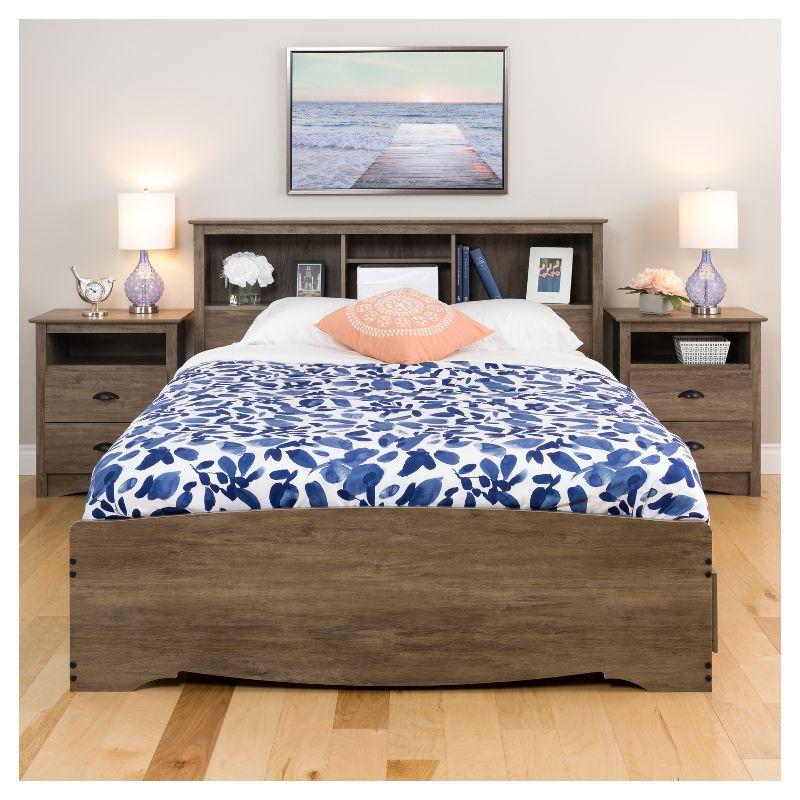 Queen Salt Spring Headboard Drifted Gray - Prepac: Coastal Style Storage Design