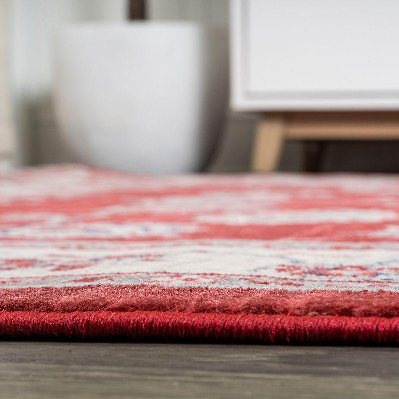 3' X 5' Modern Persian Vintage Moroccan Traditional Area Rug, Red/Ivory - JONATHAN Y