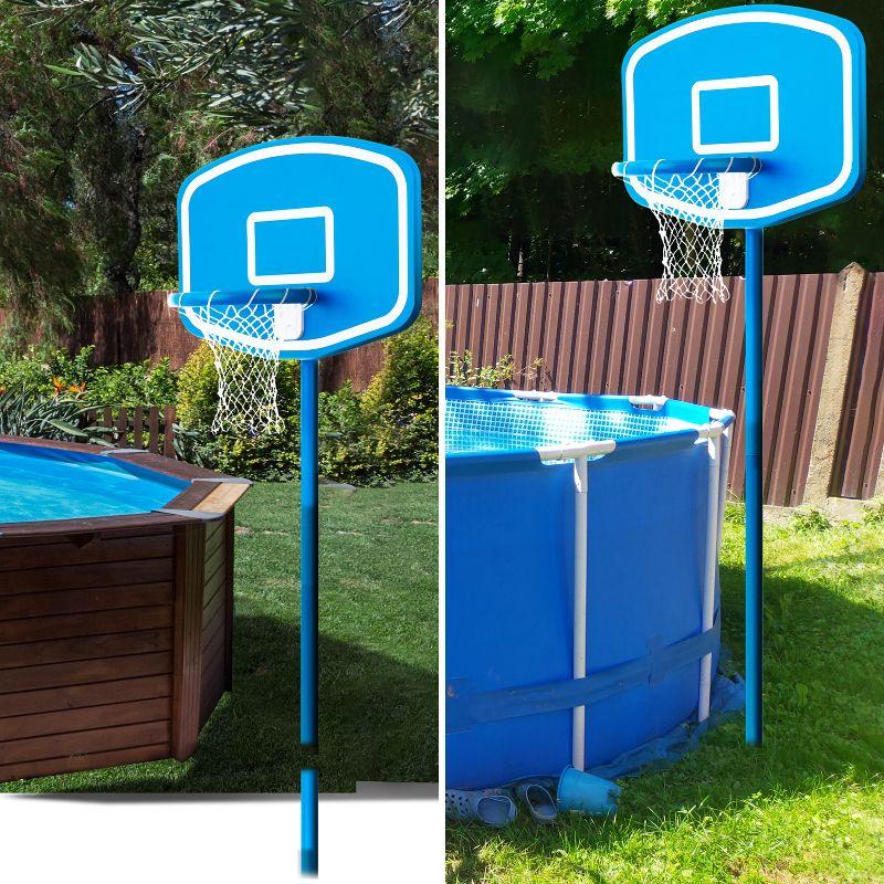 48" Blue Durable In-Ground Poolside Basketball Hoop Set