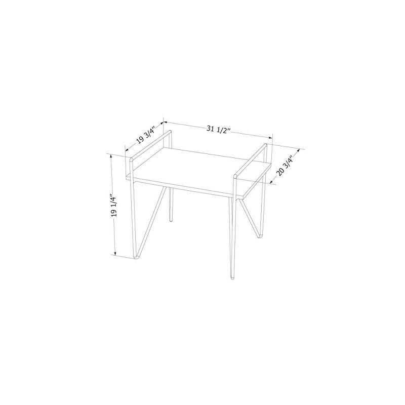 Slendel Coffee Table Brown Oak - South Shore: Laminated MDF, Meets ASTM Standards, with Shelf