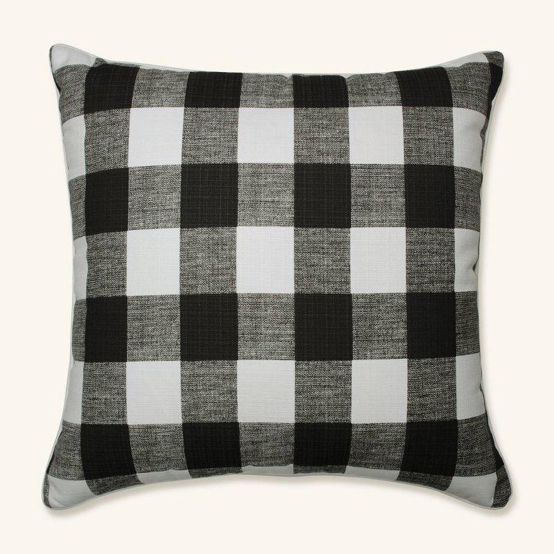 25" Anderson Floor Pillow Black - Pillow Perfect: Weather-Resistant, Nautical Style, Polyester Fiber Filled