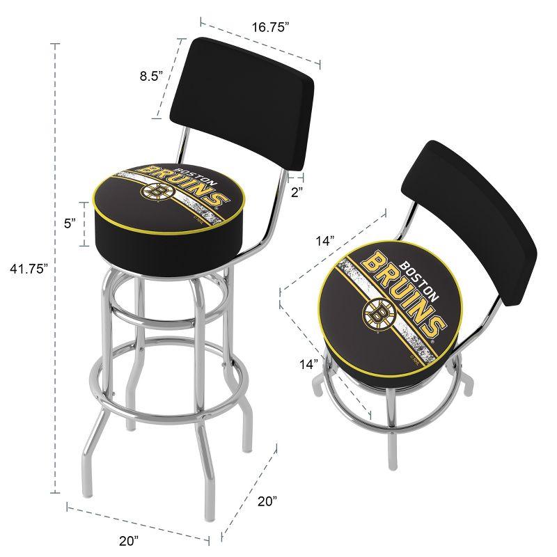 Boston Bruins 34" Black Metal Swivel Bar Stool