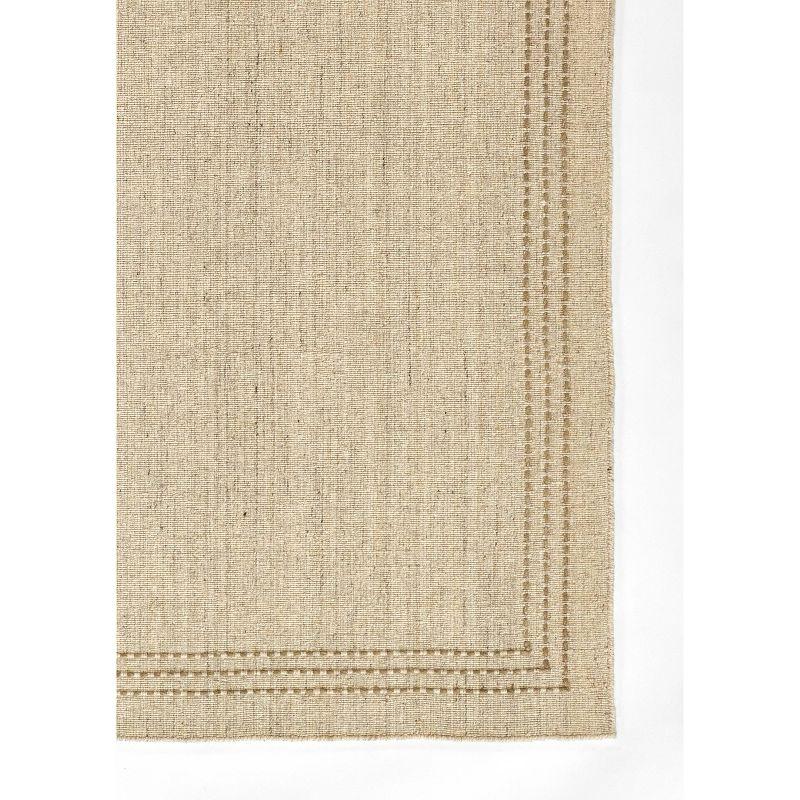 Natural Striped 8' x 10' Handloomed Wool and Synthetic Rug