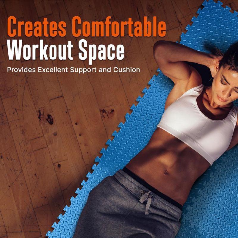 SereneLife Thick Puzzle Exercise Mat, EVA Foam Interlocking Tiles Protective Flooring for Gym Equipment and Cushion (Set of 6)