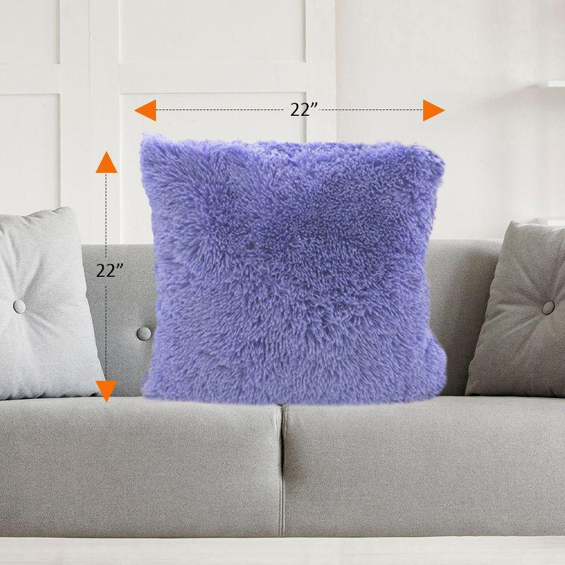 Cheer Collection Faux Fur Throw Pillow (Set of 2)