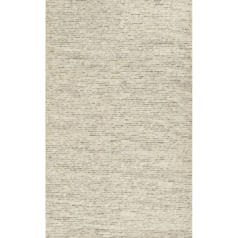 Handmade Light Grey Rectangular Wool Area Rug 66" x 42"