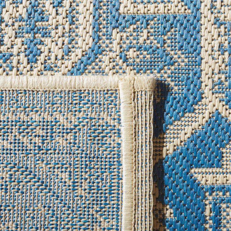 Beach House BHS138 Power Loomed Indoor/Outdoor Area Rug - Blue/Creme - 4'x6' - Safavieh
