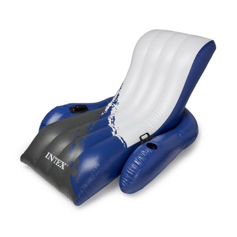 Intex Inflatable Floating Pool Recliner Chair with Cup Holders Large Outdoor