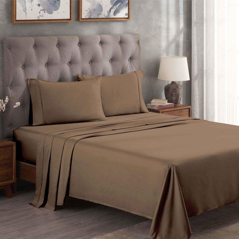 Taupe Full Deep Pocket Egyptian Cotton Bed Sheet Set