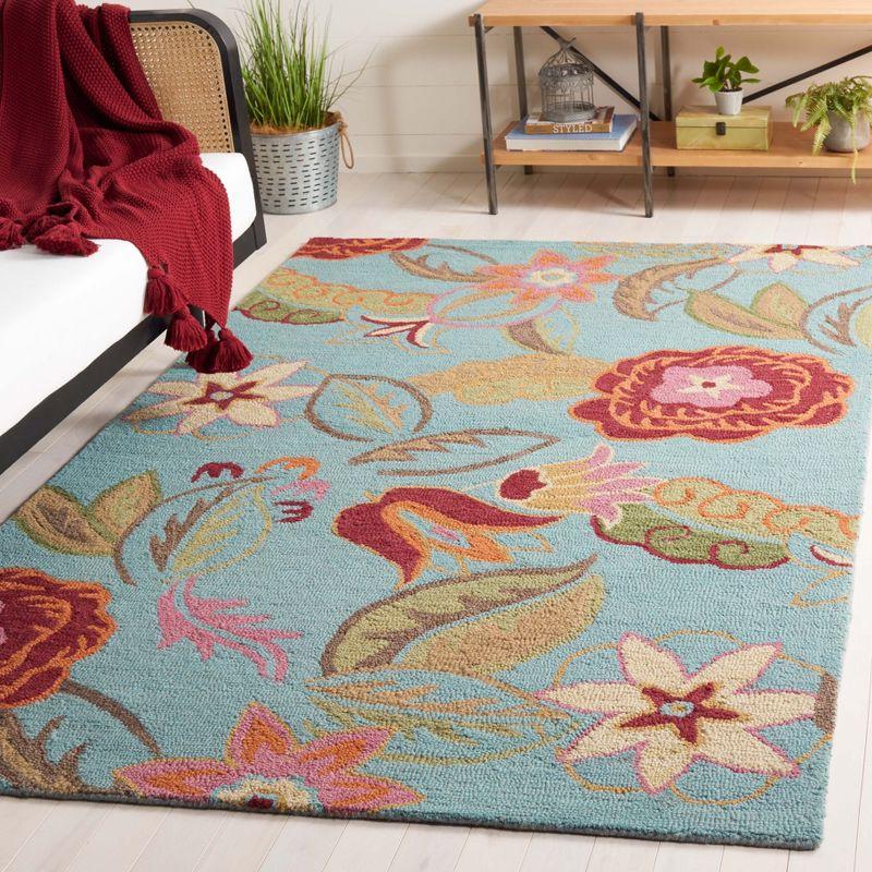 Blossom BLM675 Hand Hooked Area Rug - Blue/Multi - 8'x10' - Safavieh.