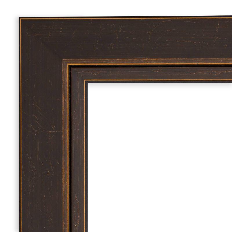 33" x 27" Non-Beveled Lara Wood Bathroom Wall Mirror Bronze - Amanti Art