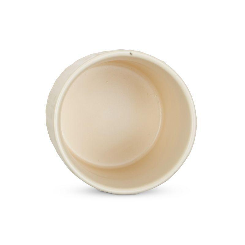 Design Imports Antique White Matte Retro Vine Texture Ceramic Canister Set/3