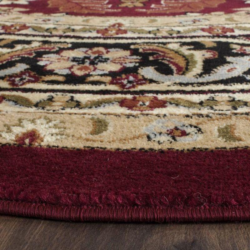 Lyndhurst Heriz LNH330 Power Loomed Area Rug - Red/Black - 8' Round - Safavieh