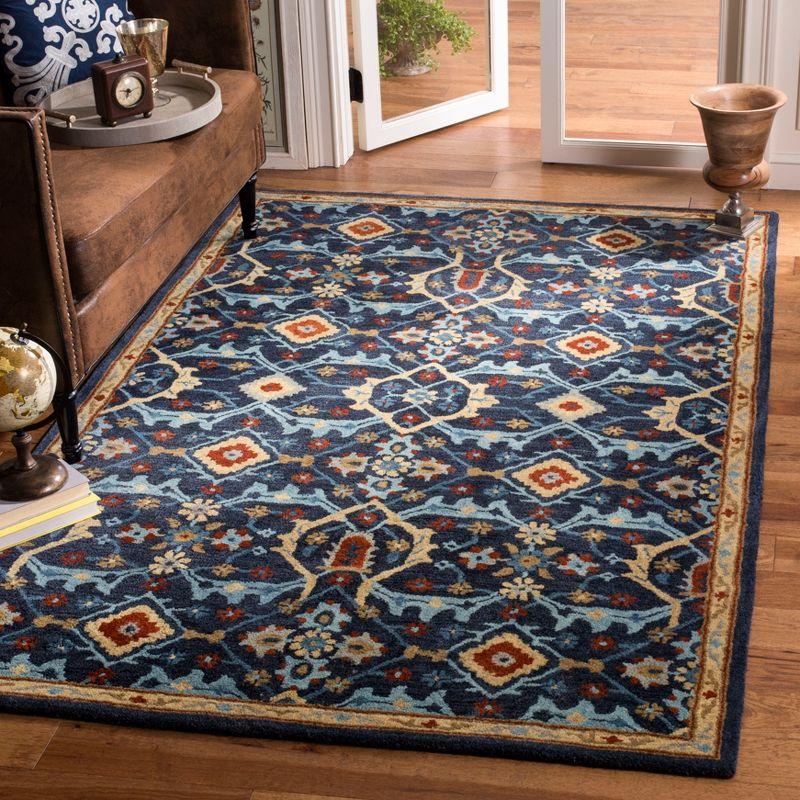 Heritage HG416 Hand Tufted Area Rug - Navy/Multi - 3'x5' - Safavieh.