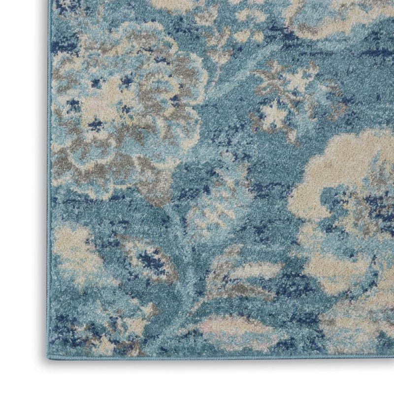 Tranquil TRA02 Ivory/Light Blue Area Rug French Country Eclectic Floral By Nourison