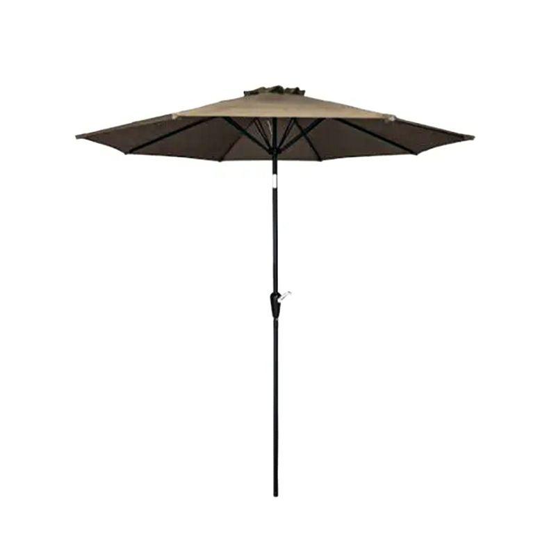 9-Foot Taupe Polyester Market Umbrella with Steel Frame