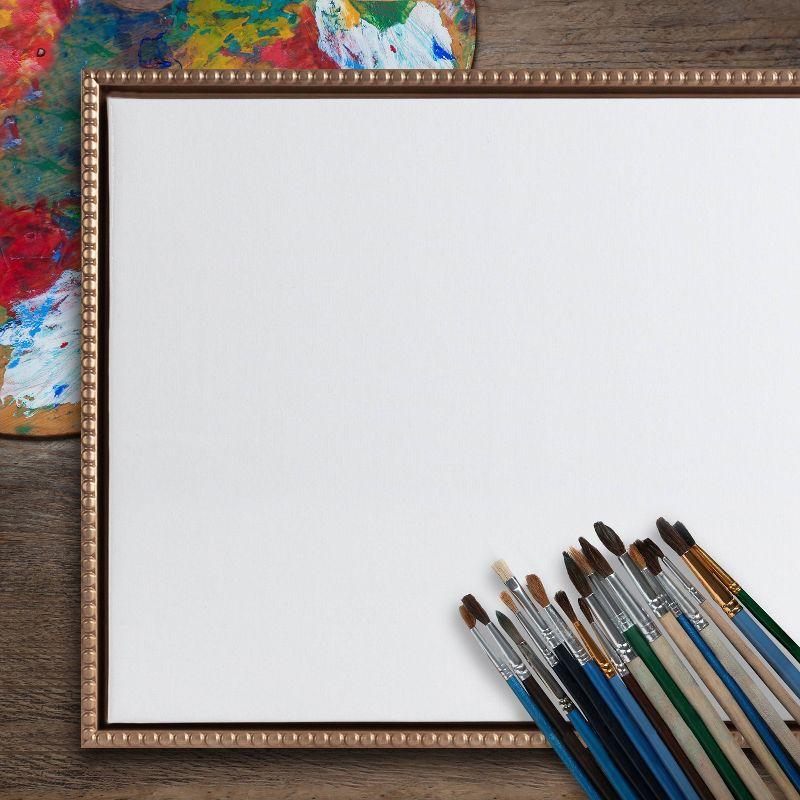 Kate & Laurel All Things Decor 23"x33" Sylvie Beaded Blank Vintage Framed Canvas Wall Art Gold: Transitional Style, Beaded Plastic Frame