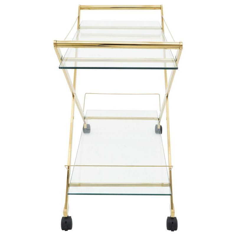 Sagebrook Home Rolling Bar Cart Gold