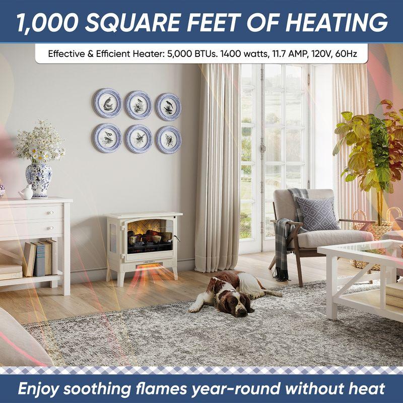 Country Living Smart Infrared Electric Fireplace Stove Heater, Alexa and Google Home Compatible