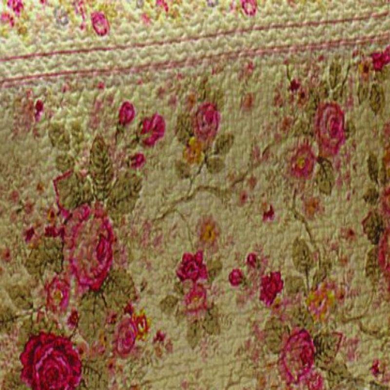Antique Rose Cotton Reversible Quilt Set with Throw Pillows