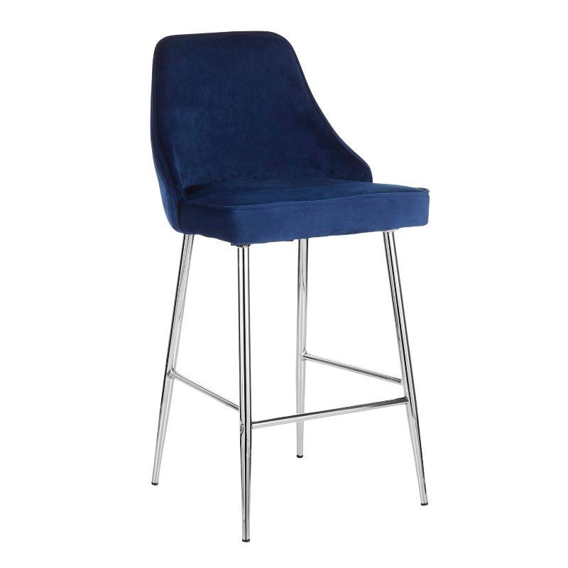 Upholstered Counter Stool with Metal Frame