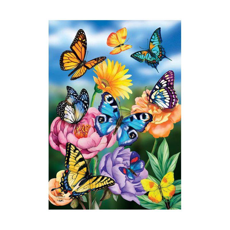 Butterflies InThe Garden Spring Garden Flag Floral Butterfly 18" x 12.5" Briarwood Lane