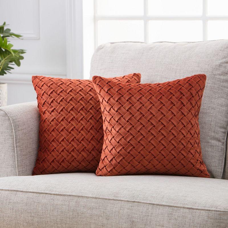 Chanasya Chanasya Lattice Textured Velvet Decorative Throw Pillow Cover (Set of 2)