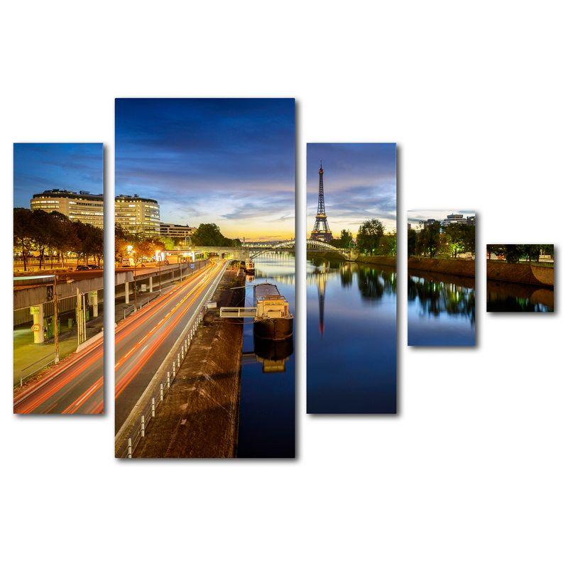 Trademark Fine Art -Mathieu Rivrin 'Blue Hour in Paris' Multi Panel Art Set