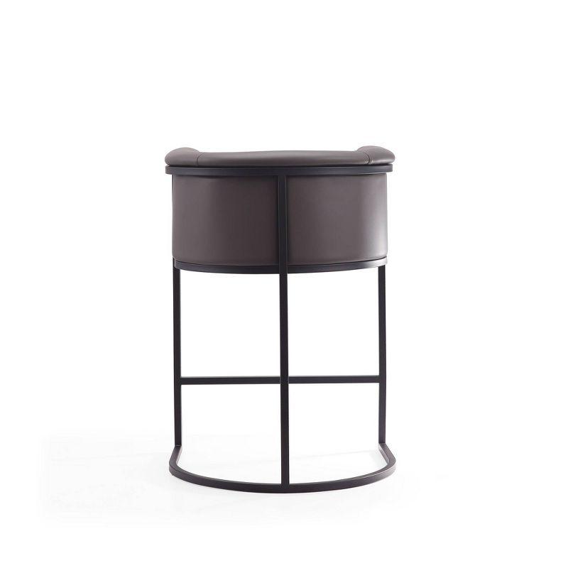 Manhattan Comfort Cosmopolitan Metal Counter Height Barstool Pebble: Upholstered, Low Back, Armrest