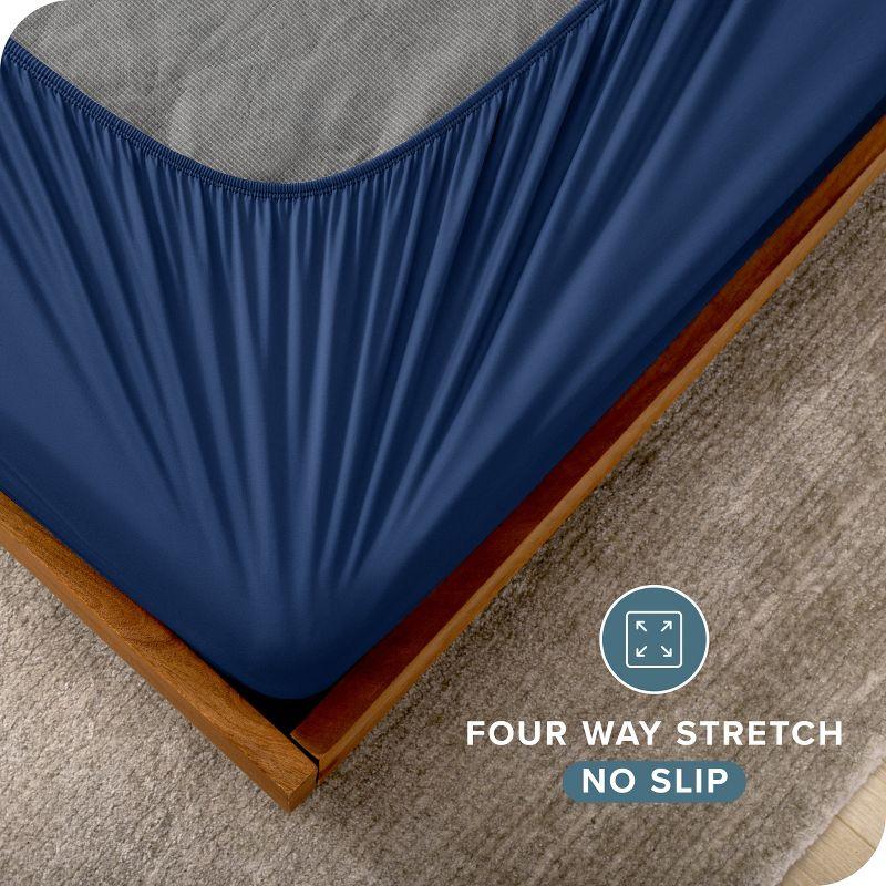 Dark Blue Twin Stretch Box Spring Cover - Wrap Around by Bare Home