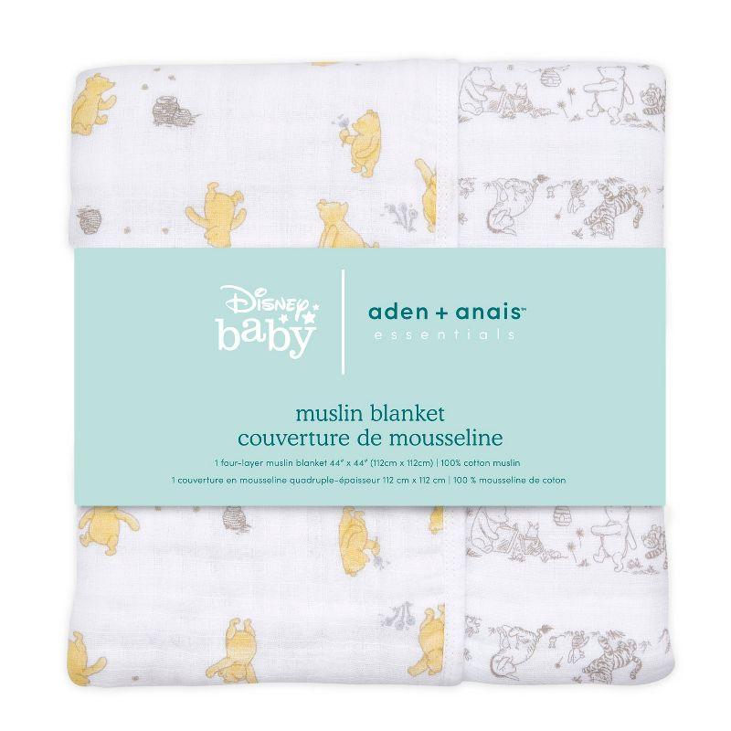 Winnie the Pooh Reversible Cotton Muslin Baby Blanket