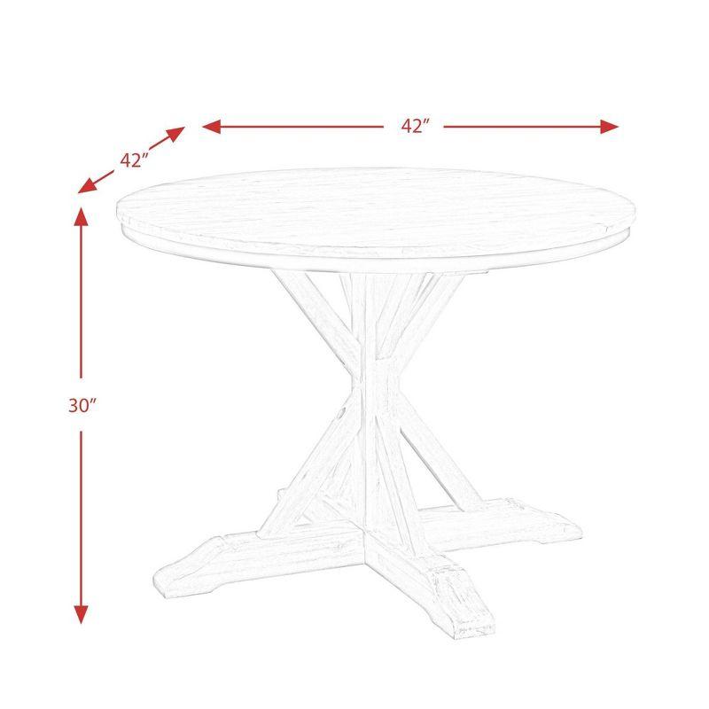 5pc Round Keaton Standard Height Dining Table Set with 4 Chairs Beach - Picket House Furnishings: Rustic Pedestal Design