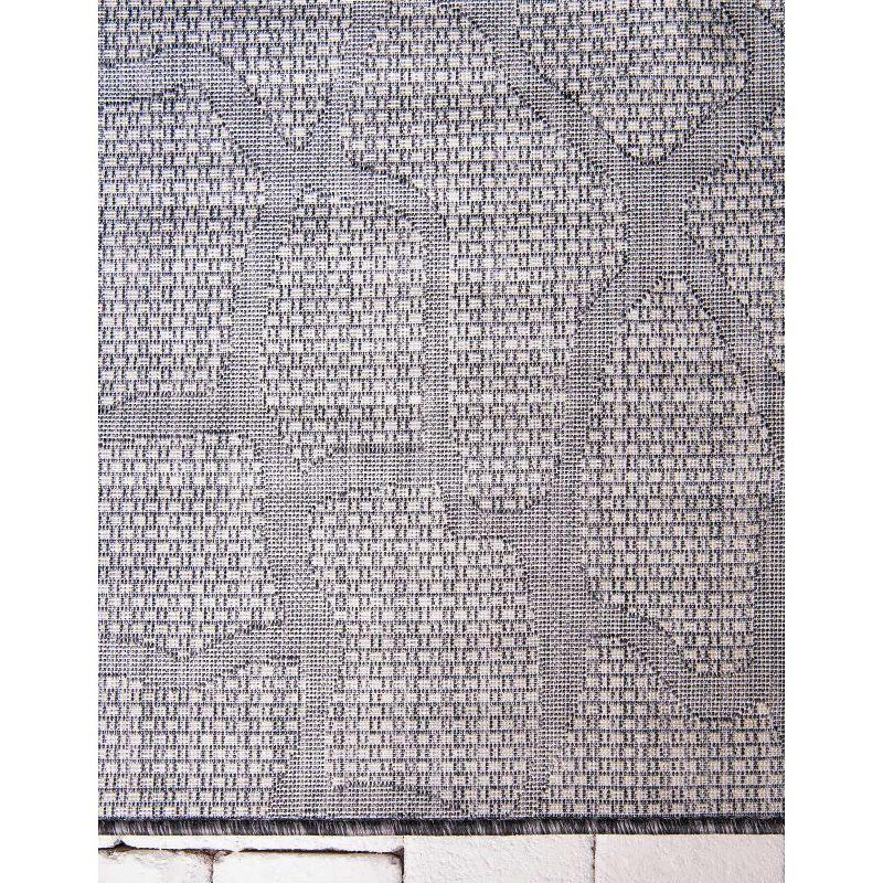 Unique Loom 6' 1 x 9' 0 Rectangle Indoor/Outdoor Safari Charcoal Gray Area Rug