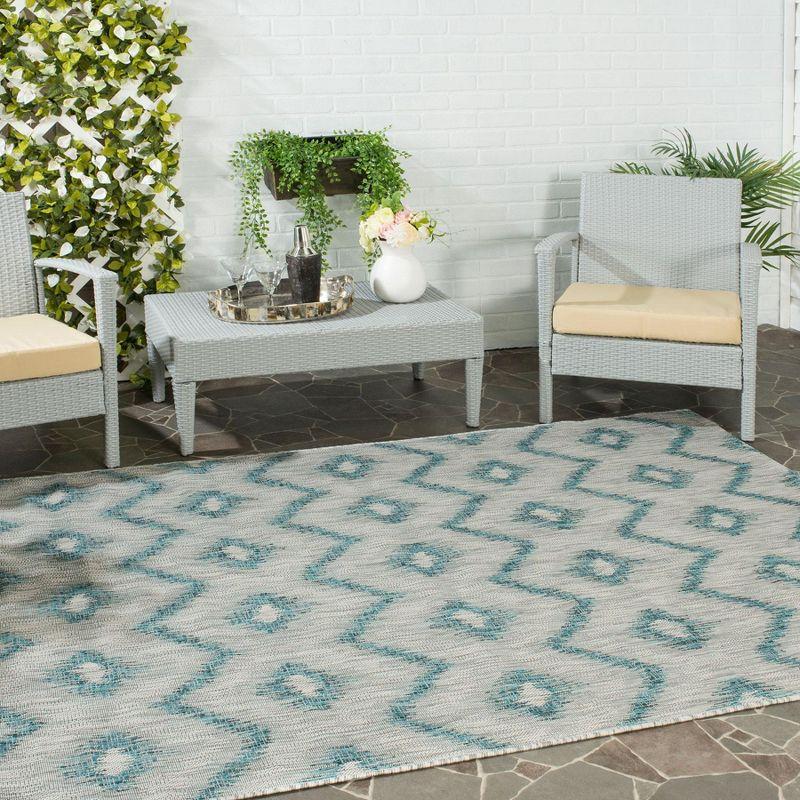 Gray Synthetic Flat Woven Reversible Rectangular Rug