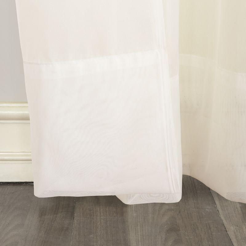 59"x95" No. 918 Sheer Emily Voile Tab Top Curtain Panel Eggshell: Transitional Indoor Décor, Machine Washable
