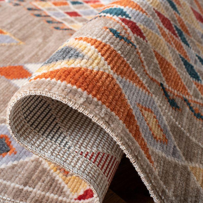 Farmhouse FMH852 Power Loomed Indoor Area Rug - Taupe/Navy - 6'3"x6'3" - Safavieh