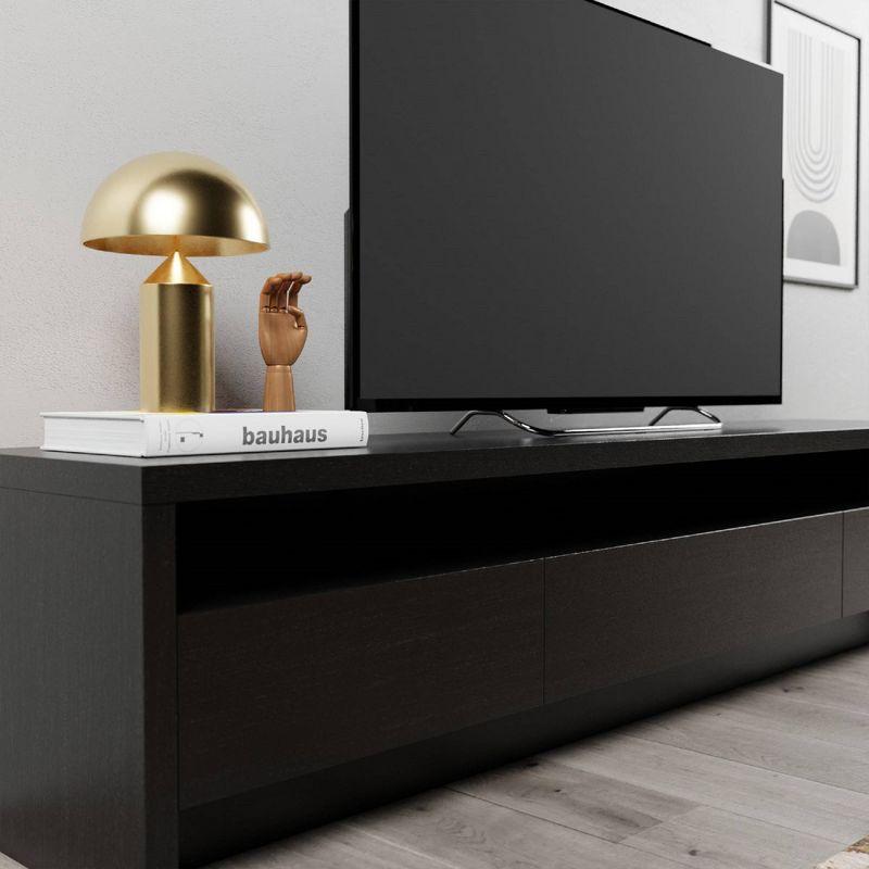 Sylvan TV Stand for TVs up to 60" Black - Manhattan Comfort: Modern Media Console with Cable Management & Storage