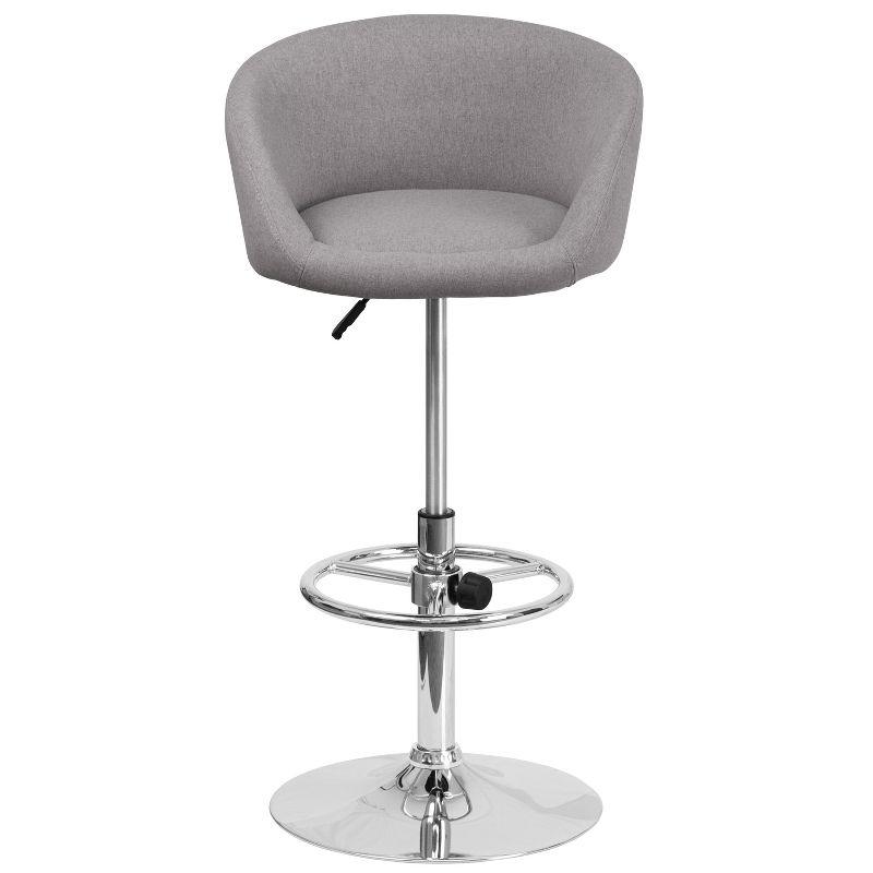 Flash Furniture Contemporary Adjustable Height Barstool with Barrel Back and Chrome Base