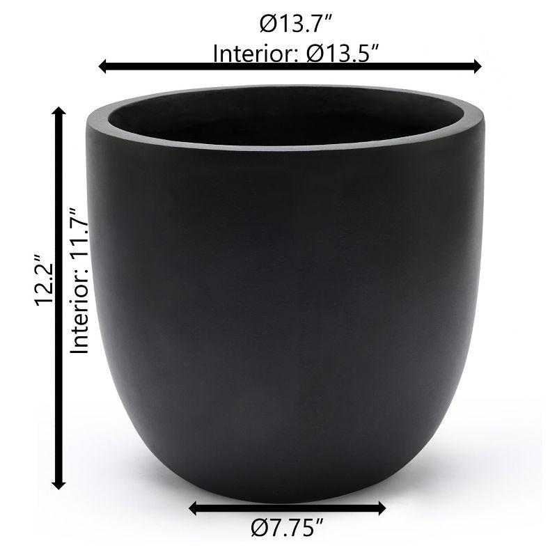 LuxenHome Round Tapered 12.2" H Flower Pot Planter White