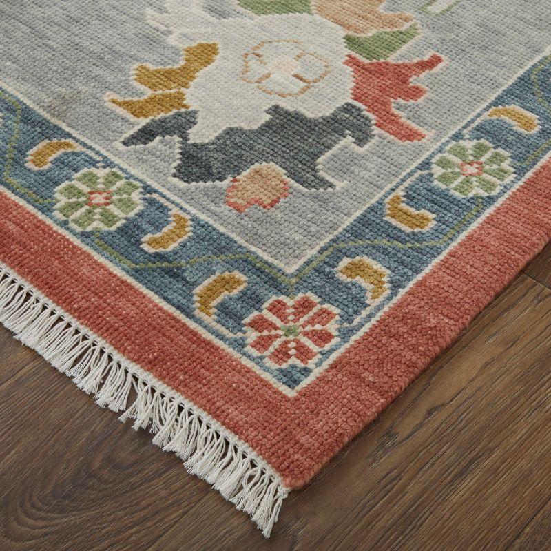 Karina Transitional Floral & Botanical Red/Gray/Ivory Area Rug