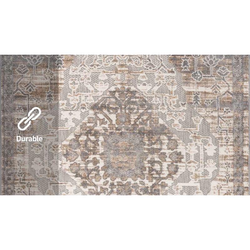 Easy-Care Reversible Gray Synthetic 5' x 7' Area Rug